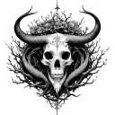 Concept tattoo Libra, taurus, pisces, tree, memento mori tattoo design idea
