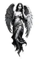 Falling angel tattoo design idea
