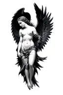 Falling angel tattoo design idea