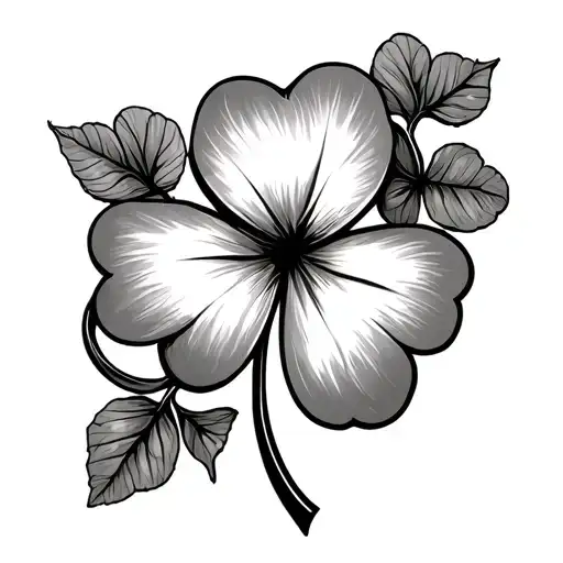 breast cancer and clover leafand flo de leaf clover tattoo design idea