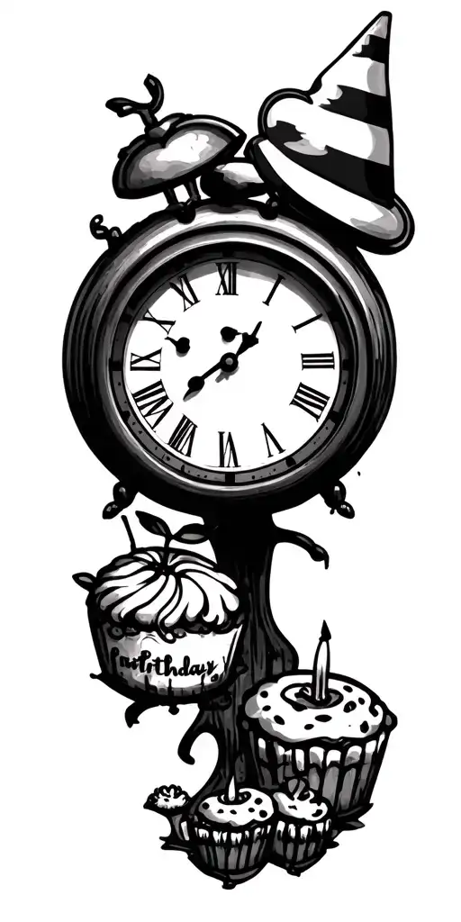 clocks with kids birthdays Outdoor themed with 2 tattoo design idea