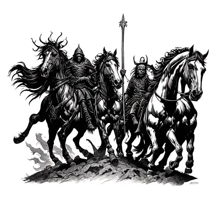 four horsemen of the apocalypse tattoo design idea