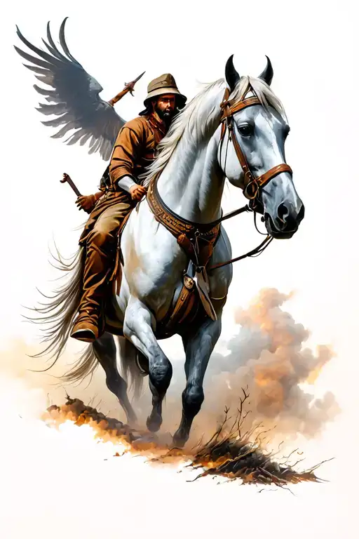 horsemen of the apocalypse famine tattoo design idea