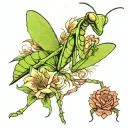 praying mantis tattoo design idea