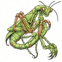 praying mantis tattoo design idea