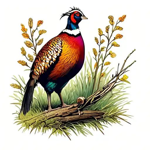 Hunting A Pheasant tattoo design idea