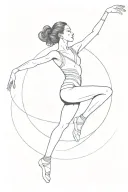 dancer gracefully balancing tattoo design idea