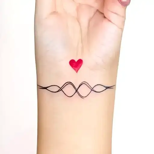 heart, lifeline, infinity, and family tattoo design idea