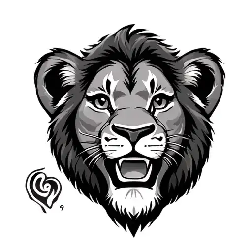 simba smiling tattoo design idea