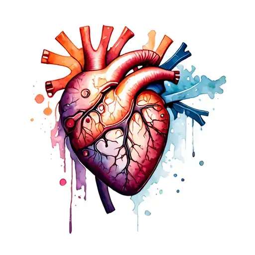 bio mechanical heart with gears incorporated into the design tattoo design idea