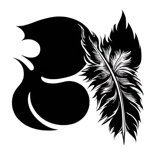 aum symbol and eagle feather tattoo design idea