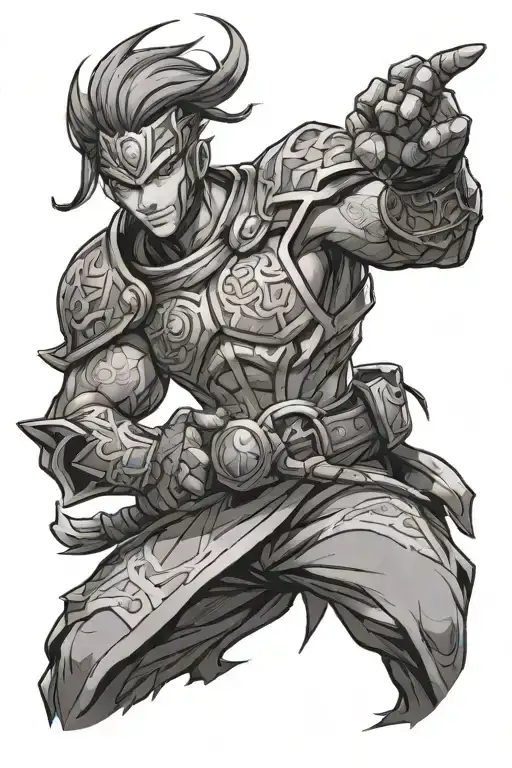 league of legends shen league tattoo design idea