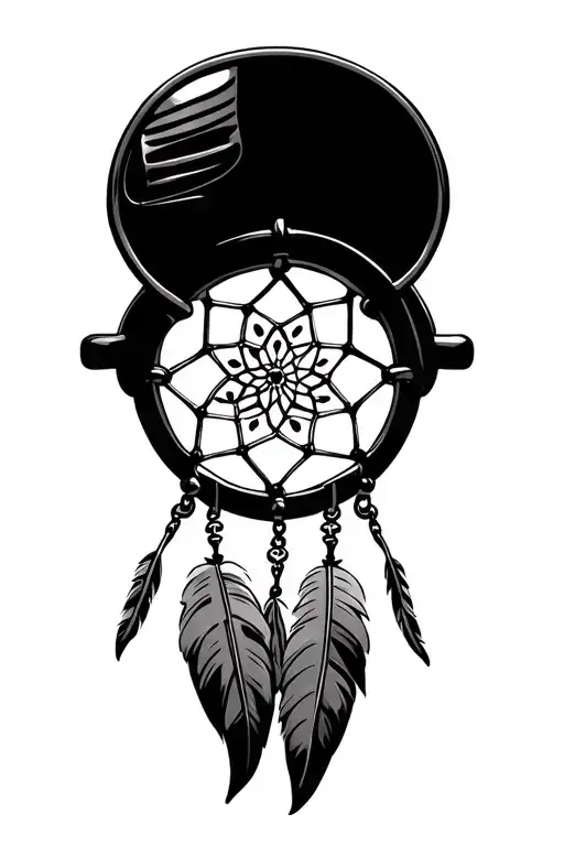 golf cart with a dream catcher hanging from rear view mirror tattoo design idea
