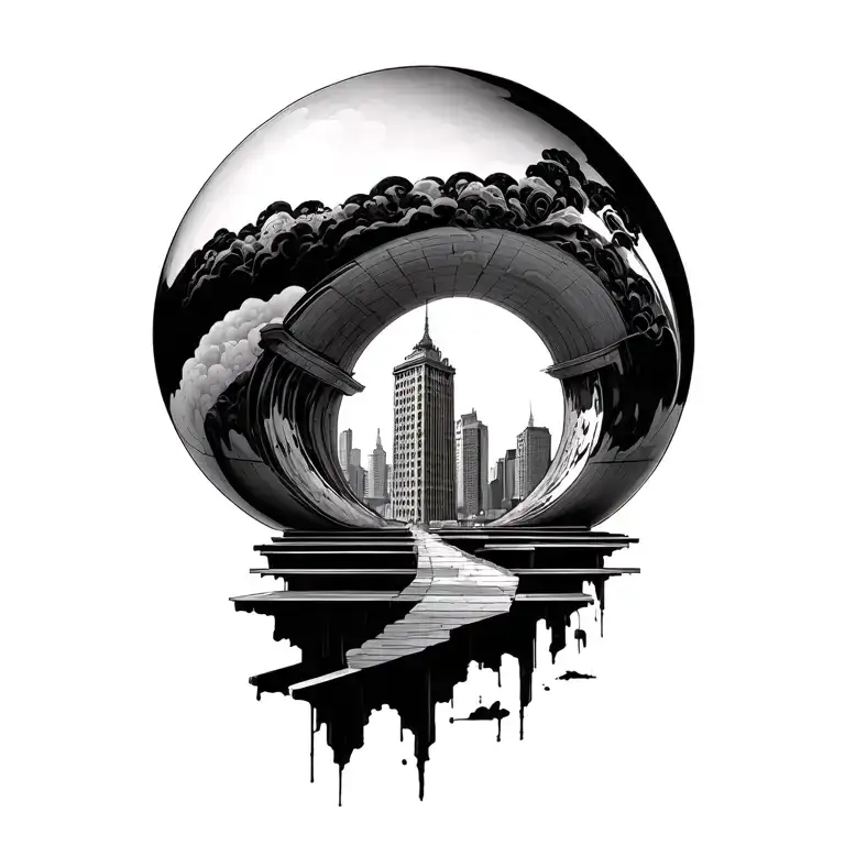 Cloud gate sculpture tattoo design idea