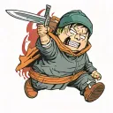 Eric cartman dressed as Michael Myers with a knife tattoo design idea