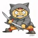 Eric cartman dressed as Michael Myers with a knife tattoo design idea