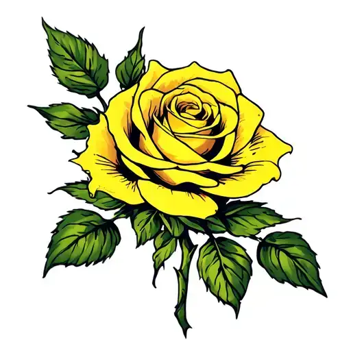yellow rose w/bee tattoo design idea