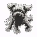 shadow of a dog, a bichon frise dog silhouette tattoo design idea