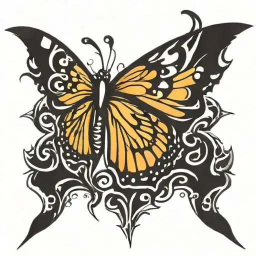 monarch butterfly tribal tattoo tattoo design idea