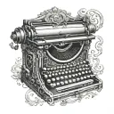 fantasy typewriter tattoo design idea