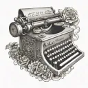 fantasy typewriter tattoo design idea