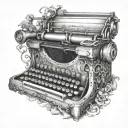 fantasy typewriter tattoo design idea
