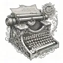 fantasy typewriter tattoo design idea