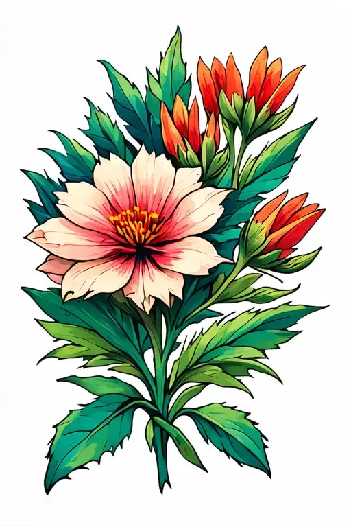indian paintbrush flower tattoo design idea