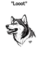 "Loot" "Loot" baby husky with missing front teeth tattoo design idea