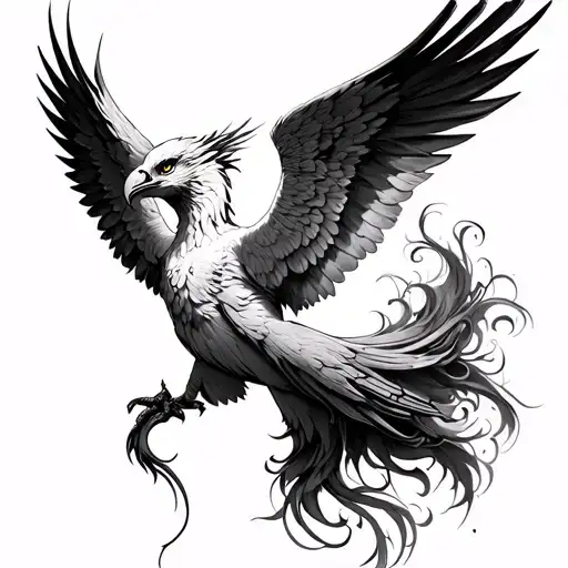 tatoo of a harpy(the mytholigical sirens, the women with the body of a bird) ,on the shoulder, on the style of tim burto tattoo design idea