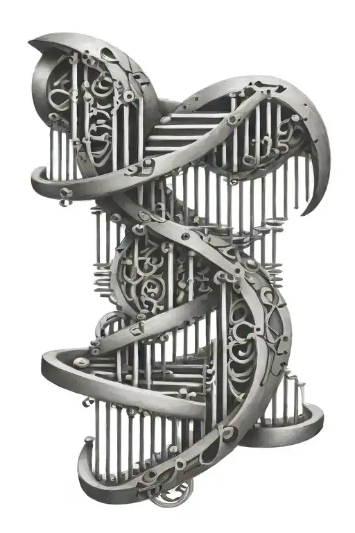 dna double helix connecting atoms tattoo design idea