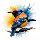 mockingbird evolving into crow tattoo design idea