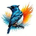 mockingbird evolving into crow tattoo design idea