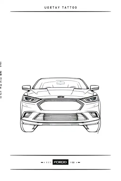 ford fusion headlights reflecting in road tattoo design idea