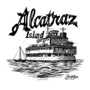 Alcatraz Island transformed tattoo design idea