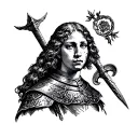 joan of arc style engraving tattoo style tattoo design idea