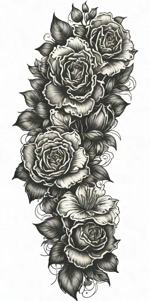 floral tattoo design idea