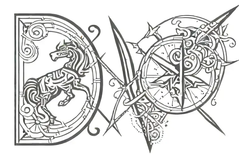 Tattoo gemini and sagittarius together symbolizing tattoo design idea