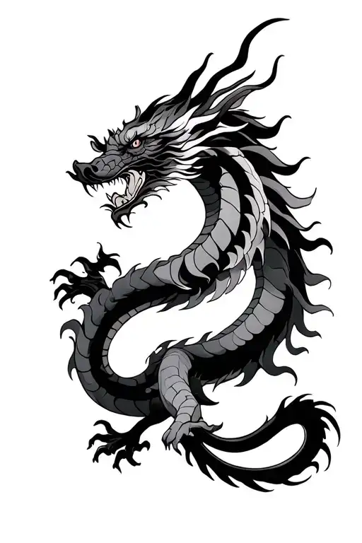 Korean dragon wrapped tattoo design idea