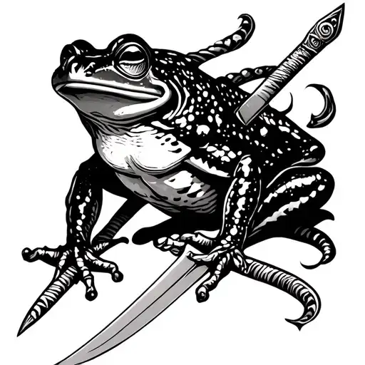 frog and Sword  tattoo design idea