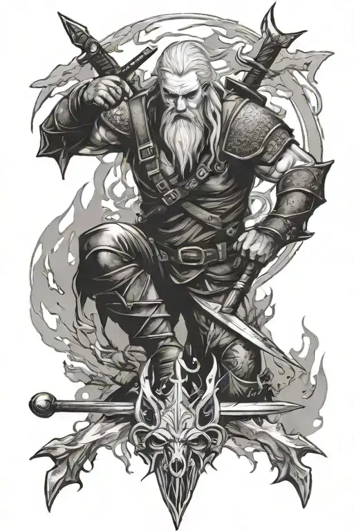 Witcher swords leshy tattoo design idea