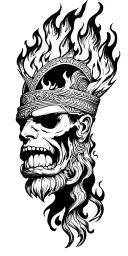 chicano style Prometheus stealing fire tattoo design idea
