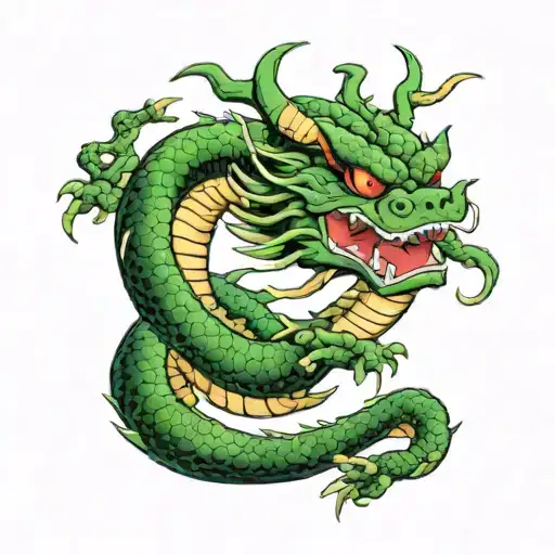 Shenron from Dragon Ball tattoo design idea
