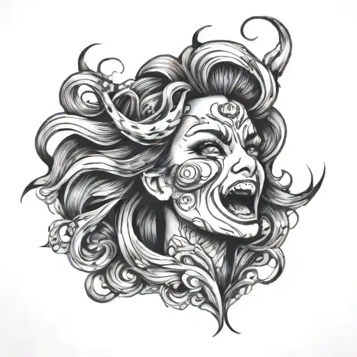 Evil Siren tattoo design idea