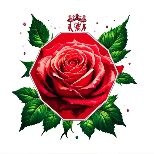 hexagon, liverpool fc logo, rose tattoo design idea