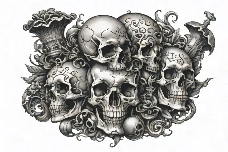 text vanitas vanitatum et omnia vanitas, with hands, death, etc, no skulls tattoo design idea