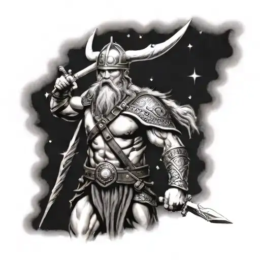 southern cross and viking warrior tattoo design idea