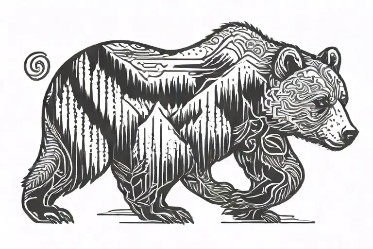 California bear tattoo design idea