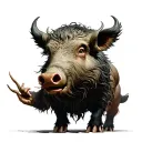 Adonis fighting the boar tattoo design idea