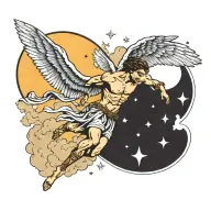 Icarus falling from the sky tattoo design idea